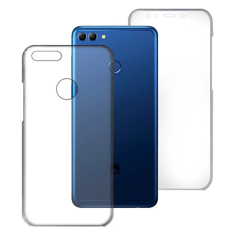 Funda Doble Huawei Y9 2018 Silicona Transparente Delantera y Trasera