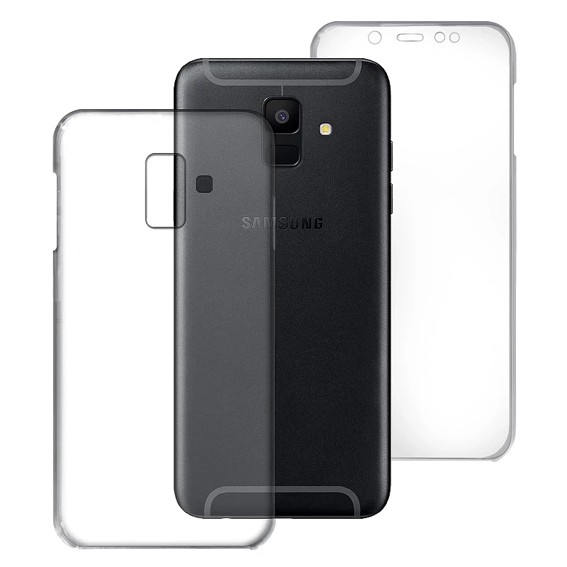 Funda Doble Samsung Galaxy A6 2018 Silicona Transparente Delantera y Trasera