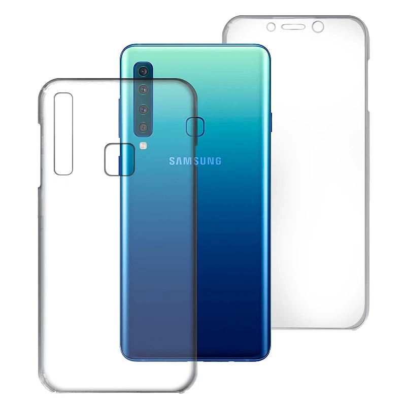 Funda Doble Samsung Galaxy A9 2018 Silicona Transparente Delantera y Trasera