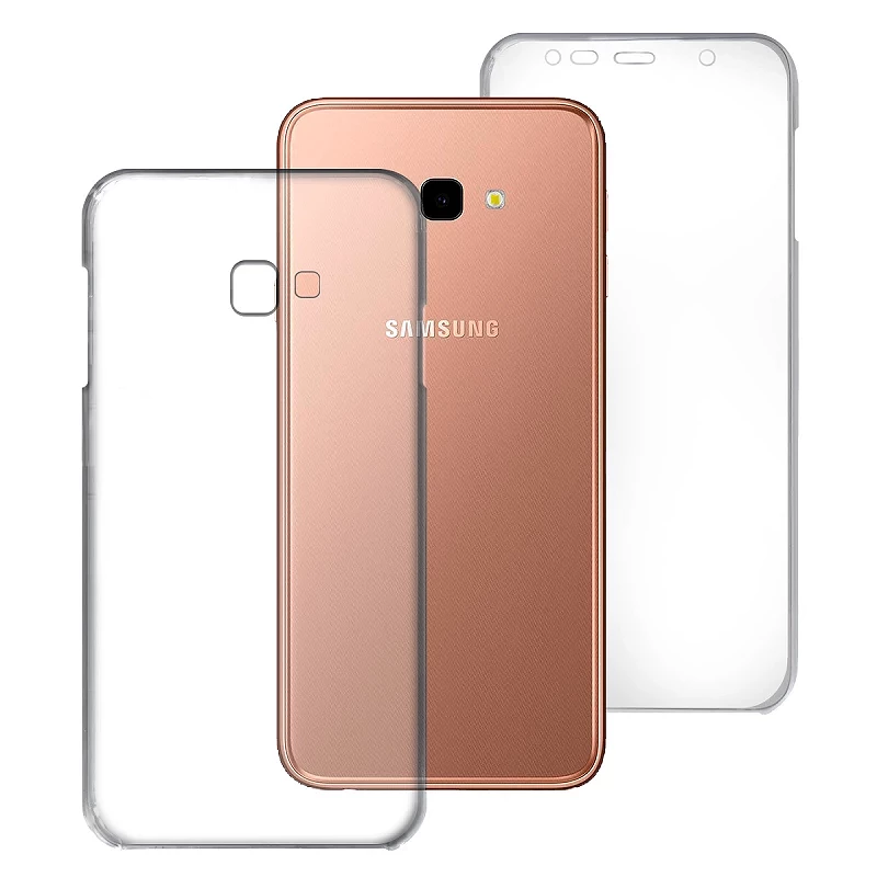 Funda Doble Samsung Galaxy J4 + 2018 Silicona Transparente Delantera y Trasera
