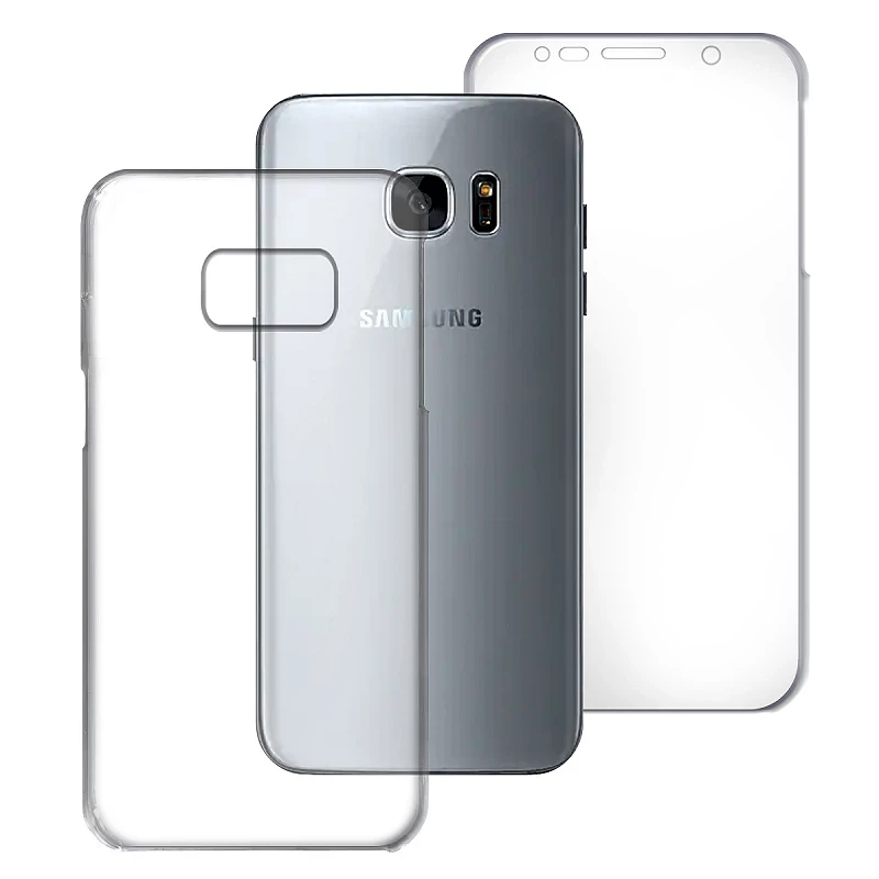 Funda Doble Samsung Galaxy S7 EDGE Silicona Transparente Delantera y Trasera