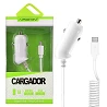 (Pack 12) Cargadores Coche APOKIN 1A con Cable microUSB de 1 Metro - Blanco