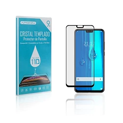 Full Glue Cristal temperado 11D Premium Huawei Y9 2019 Protetor de tela preta curva