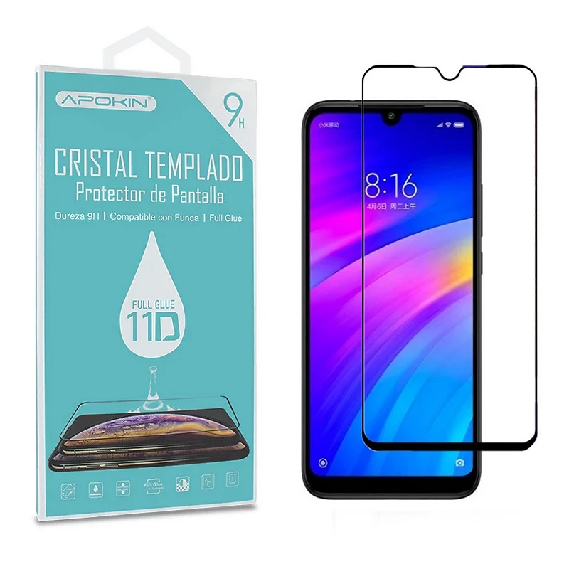 Full Glue 11D Premium Xiaomi Redmi 7/SAMSUNG A10S Protetor de tela de curva preta