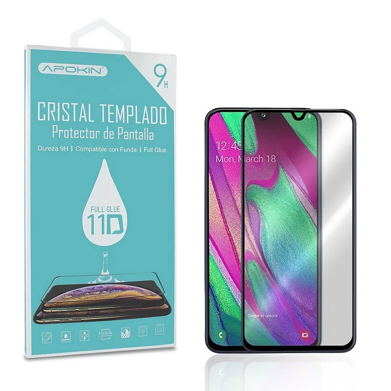 Full Glue Tempered Crystal 11D Premium Samsung Galaxy A40 Black Curve Screen Protector