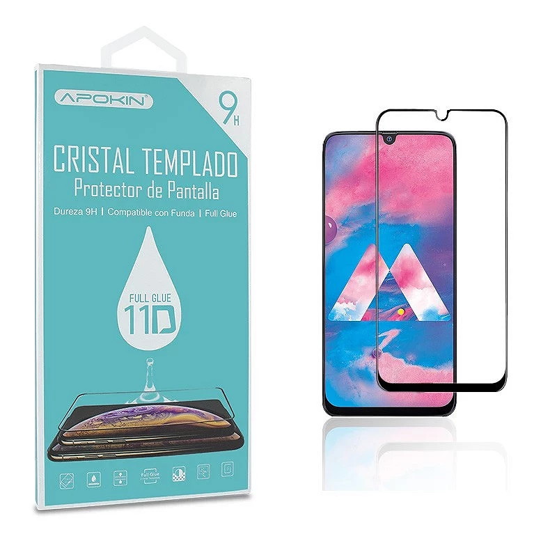 Full Glue Cristal temperado 11D Premium Samsung Galaxy M30 Black Curve Screen Protector