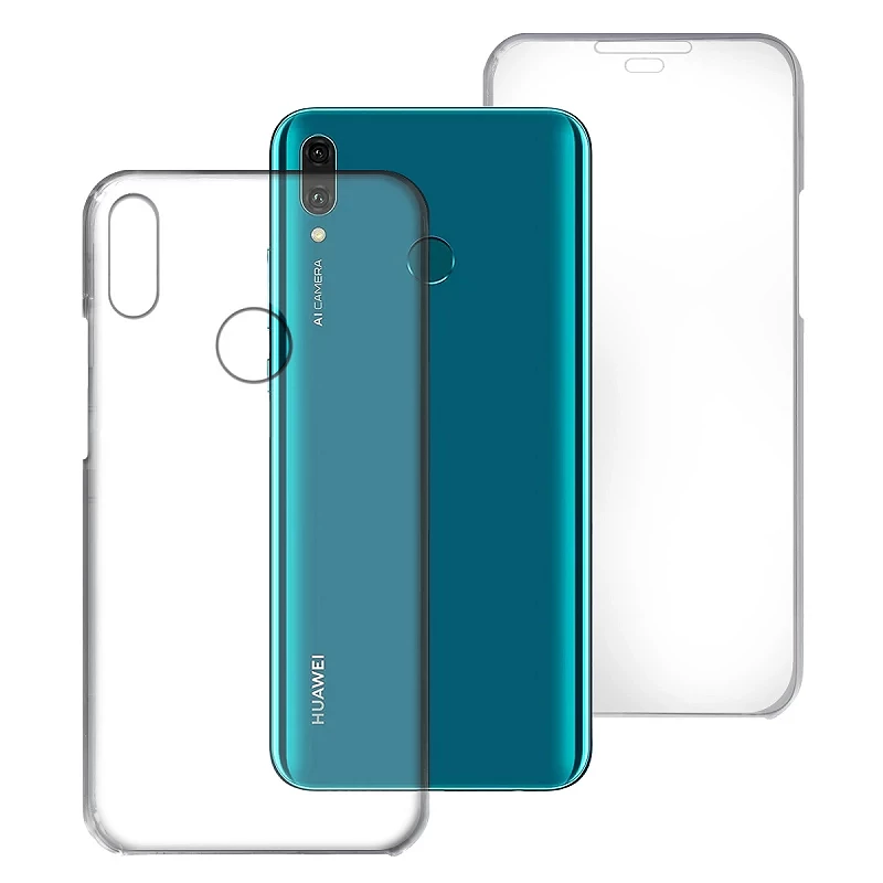 Funda Doble Huawei Y9 2019 Silicona Transparente Delantera y Trasera