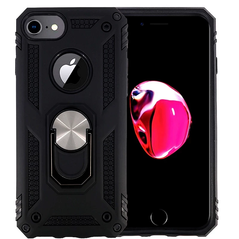 Funda Aluminio Antigolpe IPhone 6 / 7 / 8 con Imán y Soporte de Anilla 360