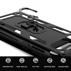 Funda Aluminio Antigolpe IPhone 6 / 7 / 8 con Imán y Soporte de Anilla 360