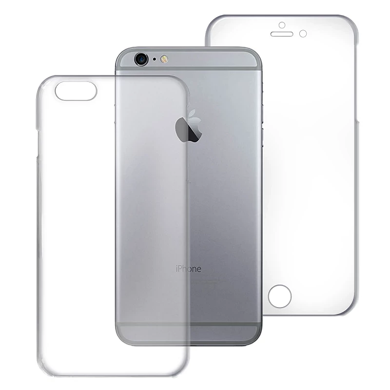 Funda Doble iPhone 6 Plus / 6s Plus Silicona Transparente Delantera y Trasera
