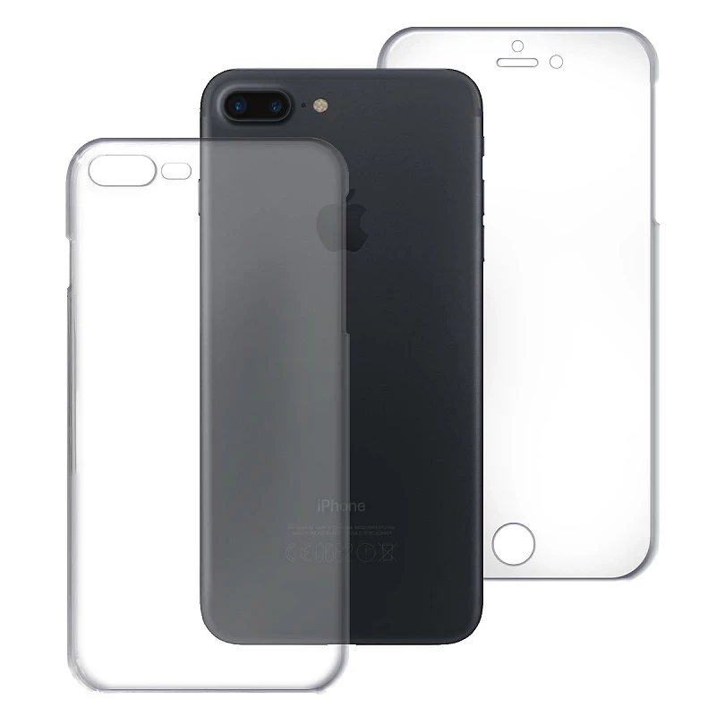 Funda Doble iPhone 7 / 8 Plus Silicona Transparente Delantera y Trasera