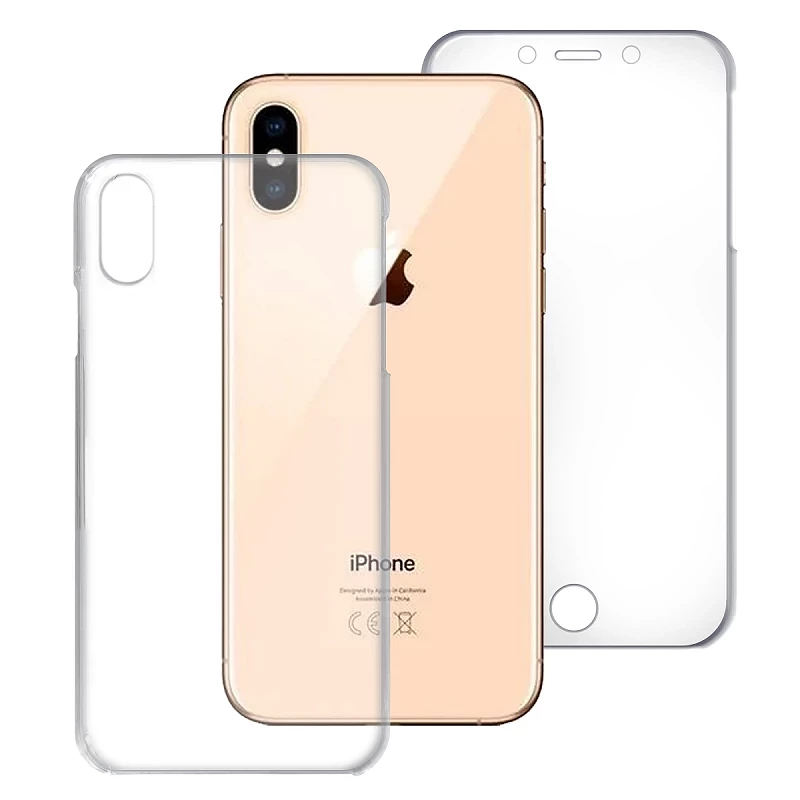 Funda Doble iPhone XS MAX Silicona Transparente Delantera y Trasera