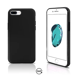 Funda Doble iPhone 7 Plus Silicona Delantera y Trasera 360 - 4 Colores