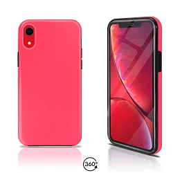 Capa dupla para iPhone XR frente e verso em silicone 360 - 4 cores