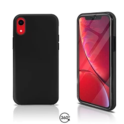 Capa dupla para iPhone XR frente e verso em silicone 360 - 4 cores