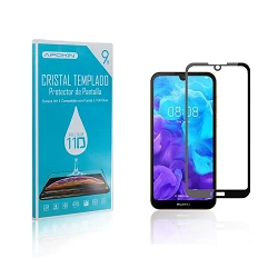Cristal temperado de cola completa 11D Premium Huawei Y5 2019 Protetor de tela preta curva
