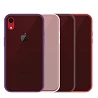Gel iphone XR Caso fumado com borda colorida