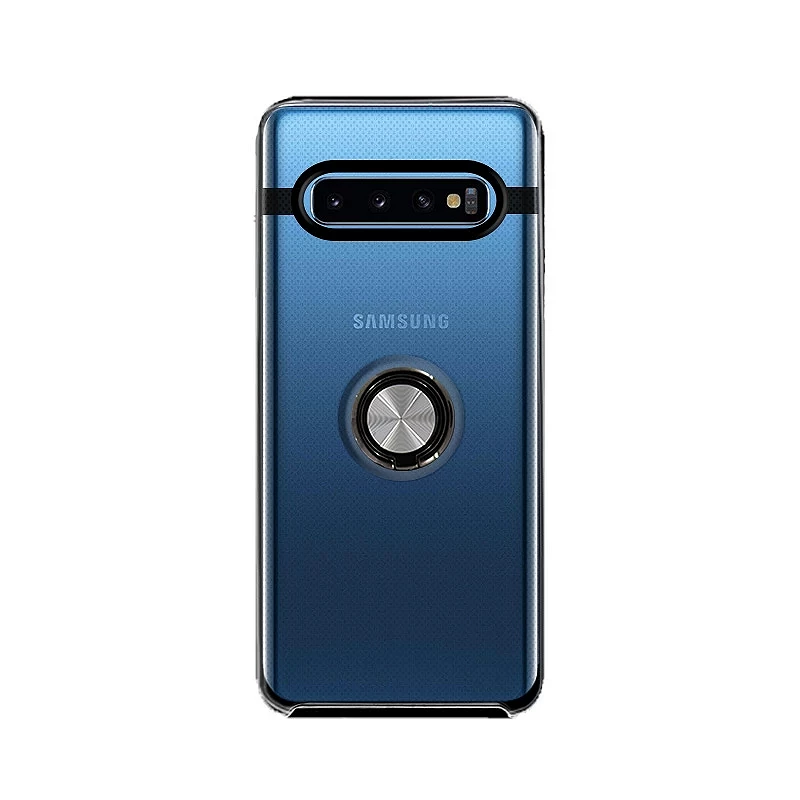 Funda Transparente Antigolpe Samsung Galaxy S10 con Imán y Soporte de Anilla