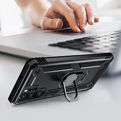 Funda Aluminio Antigolpe Samsung Galaxy M30 con Imán y Soporte de Anilla 360
