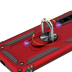 Funda Aluminio Antigolpe Samsung Galaxy M30 con Imán y Soporte de Anilla 360