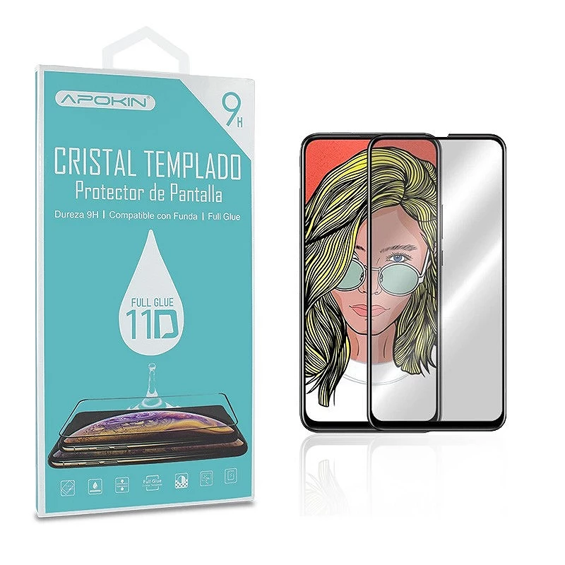 Cristal templado Full Glue 11D Premium Huawei P Smart Z/Y9S Protector de Pantalla Curvo Negro