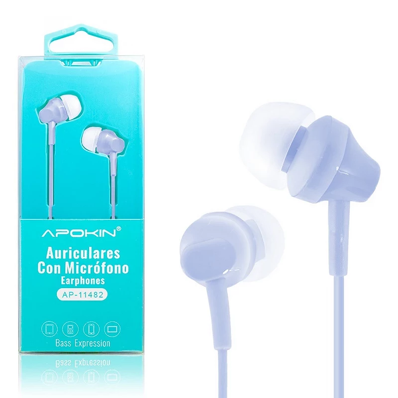 Auscultadores com microfone APOKIN AP-11482 Lila