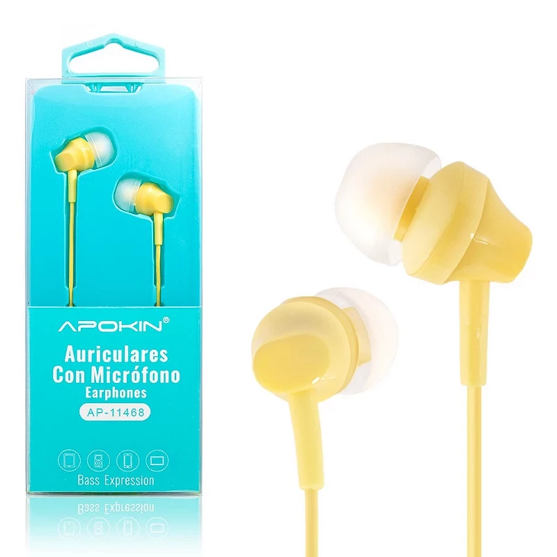 Auscultadores com microfone APOKIN AP-11468 Amarelo