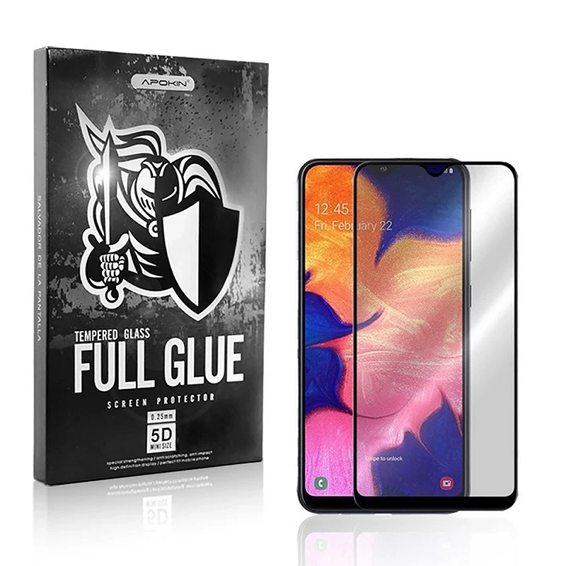 Cristal templado Full Glue 5D Samsung Galaxy A20E Protector de Pantalla Curvo Negro