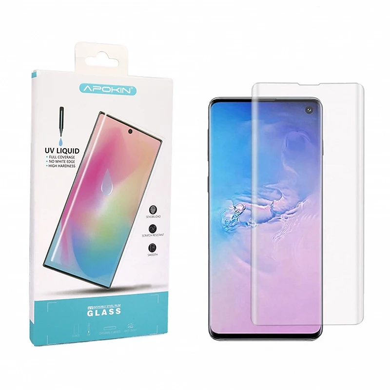 Cristal templado UV Samsung Galaxy S10E Protector de Pantalla Curvo. Sin Lampara-Con Lampara