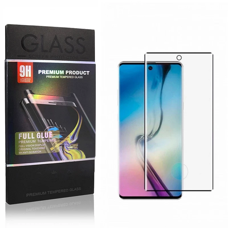 Protetor de tela de vidro temperado curvo com cola total Samsung Note 10