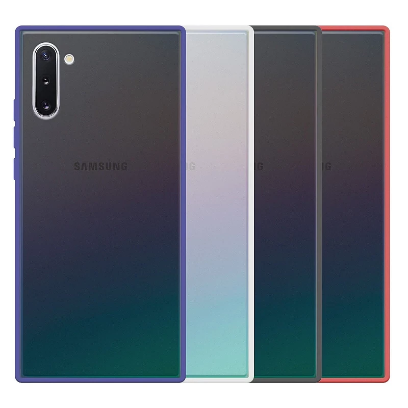 Funda Gel Samsung Galaxy Note 10 Smoked con borde de color