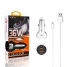 Cargador Coche MOXOM KC-13 Quick Charge 3.0 + Cable MicroUSB