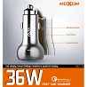 Cargador Coche MOXOM KC-13 Quick Charge 3.0 + Cable MicroUSB