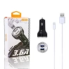 Cargador Coche MOXOM KC-14 3.6A + Cable Lightning
