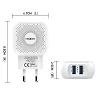 Red Moxom KH-44 Auto ID 2.4A carregador + cabo micro USB