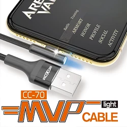 Cable Game Moxom CC-70 con Luz LED 2.4A - Micro USB 2 Colores