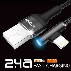 Cable Game Moxom CC-70 con Luz LED 2.4A - Micro USB 2 Colores