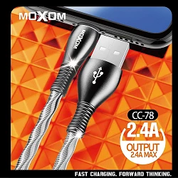 Cabo de carregamento rápido Moxom CC-78 2.4A - Micro USB
