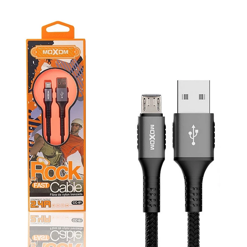 Cabo de carregamento rápido Moxom CC-81 2.4A - Micro USB 2 cores