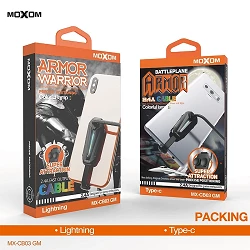 Carregador com Adesivo Moxom CB-03 de cabo de carregamento 2.4A com LED Light- Lightning