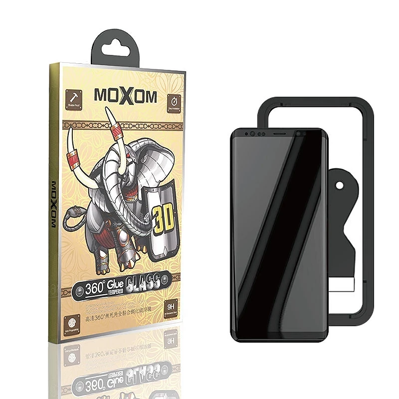 MOXOM 3D 360º Cola Vidro Temperado Huawei Mate 20 Pro Protetor de Tela Curvo Cor Preto