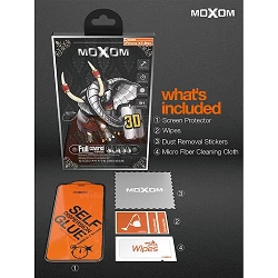 Cristal templado MOXOM 3D iPhone 6 / 6S / 7 / 8 Protector de Pantalla con Borde Curvo Color Blanco