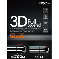Cristal templado MOXOM 3D iPhone 6 / 6S / 7 / 8 Protector de Pantalla con Borde Curvo Color Blanco