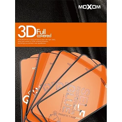 Cristal templado MOXOM 3D iPhone 6 Plus / 6S Plus / 7 Plus / 8 Plus Protector de Pantalla con Borde Curvo Color Negro