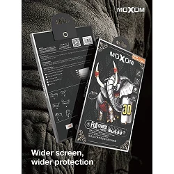 Cristal templado MOXOM 3D iPhone 6 Plus / 6S Plus / 7 Plus / 8 Plus Protector de Pantalla con Borde Curvo Color Negro