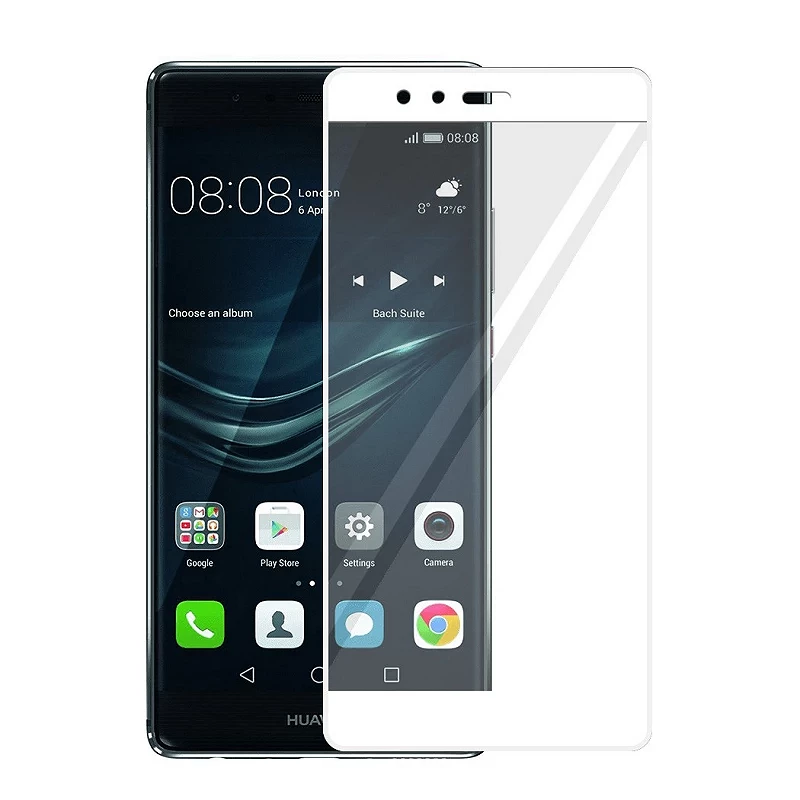Cristal templado completo Huawei P9 Plus Protector de Pantalla Blanco