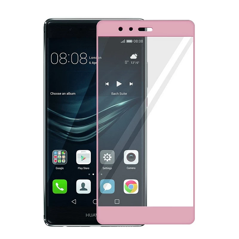 Cristal temperado completo Huawei P9 Plus protetor de tela rosa
