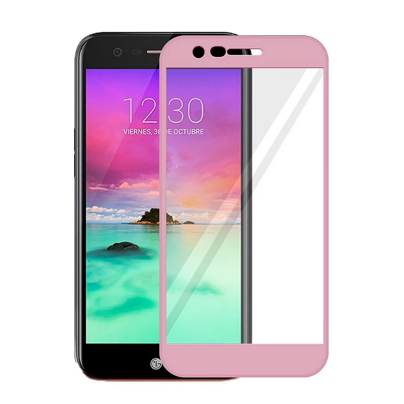 Protetor de tela rosa LG K10 de vidro temperado completo