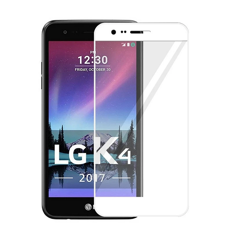 Vidro temperado completo LG K4 2017 Protetor de tela branca