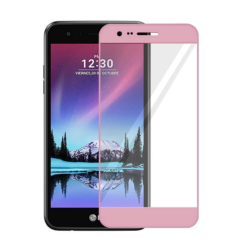 Cristal temperado completo LG K8 2017 Tela cor-de-rosa Protetor